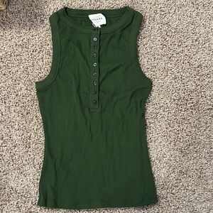 Sezane khaki Green Sleeveless Women's Top